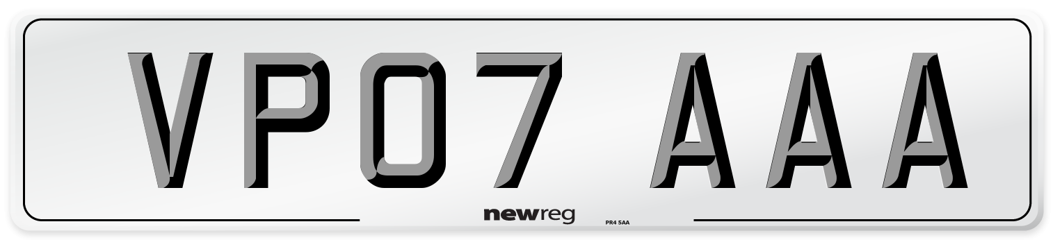 VP07 AAA Number Plate from New Reg